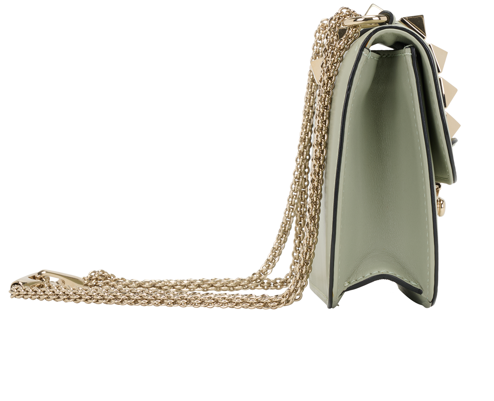 Small Glam Lock, &pound;450, Handbags, Green, Leather, Side view